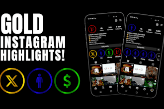 design professional gold instagram highlight icon covers