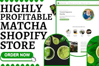 design matcha shopify store coffee herbal store cafe matcha green tea website
