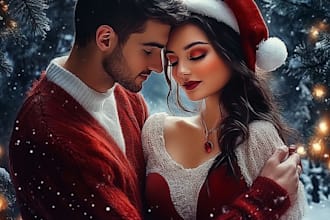 create a couple portrait in any style