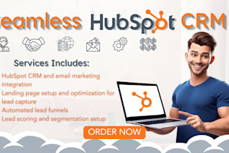 integrate hubspot CRM with email marketing, landing pages, and lead funnels