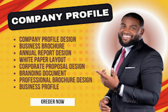 design stunning company profile, annual report brochure, white paper or proposal