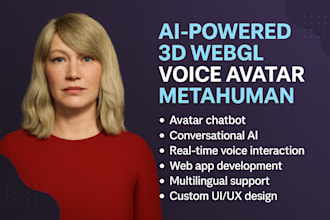 build ai powered 3d webgl voice avatar metahuman, web app conversational chatbot