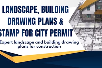 do landscape drawing plans for building construction, site plan, floor plans