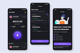 develop a professional vpn app with monetization and subscription