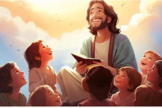 write children bible stories, 3d illustrations and christians books