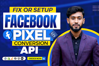 setup or fix meta facebook pixel conversion API, server side tracking ga4 setup