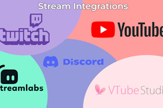 develop a custom integration for your twitch, youtube or discord