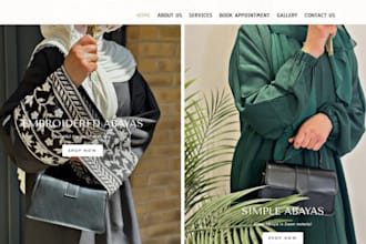 design 7 figure abaya shopify islamic wear store clothing website jewelry store