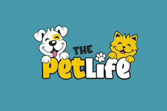 make minimalist pets, cat, dog and animal supply logo design