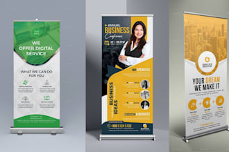 create roll up banners, signage, backdrop designs for events and trade show