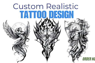 create custom tattoo design for tattoo sleeve or coverup