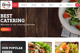 build wordpress food catering website restaurant website food truck website cafe
