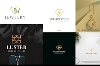 do modern luxury elegant gold silver jewelry logo design