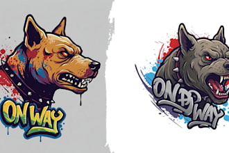 create a fun and unique and amazing  cartoon mascot dog logo