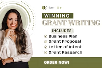 do grant writing, proposal, research, application, and submission for grants