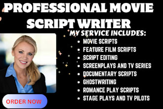 be your script writer for feature film movie script screenplay tv series