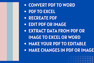 convert or rewrite your pdf or scanned document to word or excel