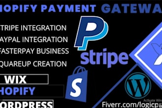 create and integrate verified payment gateway shopify payment stripe paypal