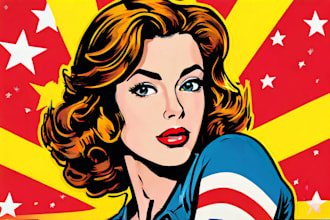 draw a retro pop art roy lichtenstein style