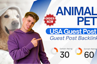 publish animal and pet article on USA sites with guest post backlink