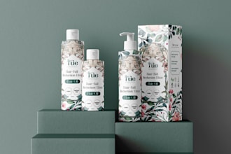 do minimalist hair oil skincare beauty cosmetic label box packaging design