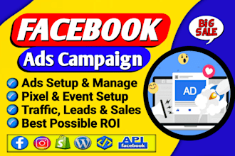 setup shopify facebook ads and instagram ads for leads and sales