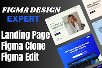 do figma landing page, saas landing page or website ui ux design on figma