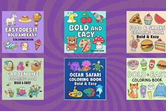 create a bold and easy coloring book for amazon KDP