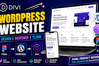 design, redesign, clone or figma to wordpress divi website