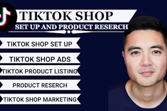 setup tiktok shop tiktok ads product listing and tiktok marketing