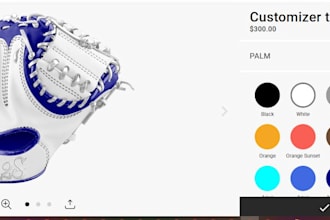 build custom baseball softball glove configuration with kickflip zakeke angle 3d