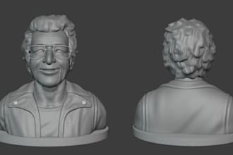 sculpt 3d head realistic 3d face head bust likeness 3d model for 3d printing