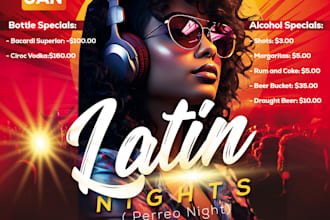 design a party, dj, club, nightclub, event, or concert flyer