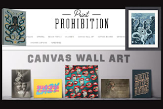 build print on demand wall art shopify store canvas art printable wall art store