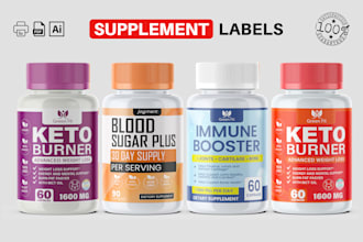 design custom supplement label and packaging for amazon or shopify
