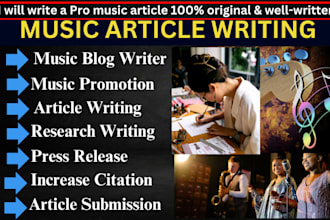 write and publish your music article on a top music website, music promotion