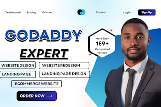 godaddy website design, godaddy website redesign godaddy ecommerce, landing page