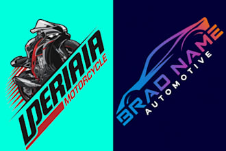 custom motorcycle, automotive car logo design stand out with a unique