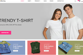 design a shopify t shirt store or print on demand clothing website