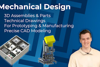 design mechanical parts, assemblies and production ready drawings