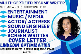 write entertainment music actor actress media journalist sound engineer resume