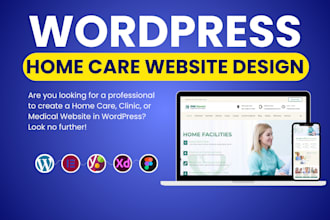 design redesign a professional home care clinic or medical website in wordpress