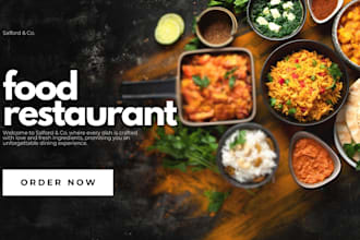 design food catering website, food catering, landing page food catering website
