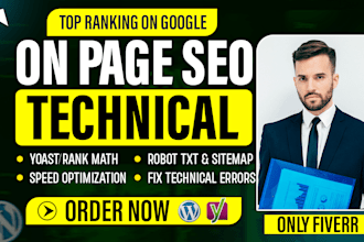 do onpage SEO and technical optimization of wordpress shopify wix squarespace
