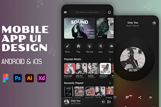 design a mobile app uiux for android and ios using figma