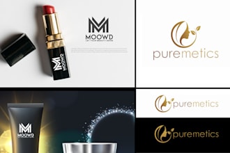 create a unique skin care cosmetic and product feminine logo design