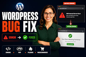 fix wordpress website errors, bugs, and issues