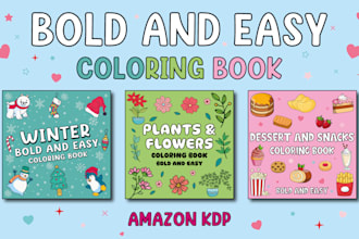 design bold and easy coloring book for amazon KDP