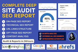 do website technical SEO audit report and fix issues gsc screaming frog semrush