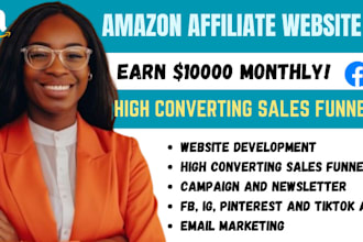 setup sales funnel amazon affiliate website for passive income
